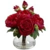 Peony & Rose W/Vase -Artificial Flowers Sale artificial peony rose wvase nearly natural red 926935