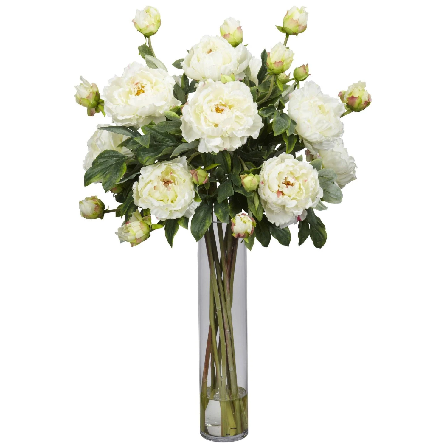Peony W/Cylinder Silk Flower Arrangement 4 Peony W/Cylinder Silk Flower Arrangement - Image 2