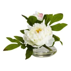 Peony W/Glass Vase (Set Of 3) 7 Peony W/Glass Vase (Set Of 3) -Artificial Flowers Sale artificial peony wglass vase set of 3 nearly natural 382544