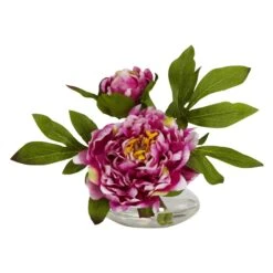 Peony W/Glass Vase (Set Of 3) 8 Peony W/Glass Vase (Set Of 3) -Artificial Flowers Sale artificial peony wglass vase set of 3 nearly natural 579901