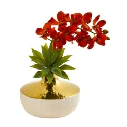 Phalaenopsis Orchid And Agave Artificial Arrangement In Vase 13 Phalaenopsis Orchid And Agave Artificial Arrangement In Vase -Artificial Flowers Sale artificial phalaenopsis orchid and agave artificial arrangement in vase nearly natural orange 793944