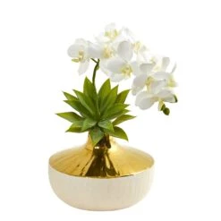 Phalaenopsis Orchid And Agave Artificial Arrangement In Vase 17 Phalaenopsis Orchid And Agave Artificial Arrangement In Vase -Artificial Flowers Sale artificial phalaenopsis orchid and agave artificial arrangement in vase nearly natural white 193463
