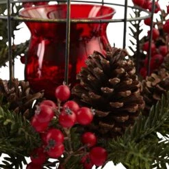 Pine Berry Birdhouse Candelabrum -Artificial Flowers Sale artificial pine berry birdhouse candelabrum nearly natural 922495