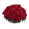 Poinsettia Artificial Plant In Stone Planter -Artificial Flowers Sale artificial poinsettia artificial plant in stone planter nearly natural 191791