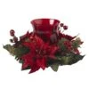 Poinsettia & Berry Candelabrum -Artificial Flowers Sale artificial poinsettia berry candelabrum nearly natural 739790