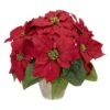 Poinsettia W/Ceramic Vase Silk Flower Arrangement -Artificial Flowers Sale artificial poinsettia wceramic vase silk flower arrangement nearly natural 596845