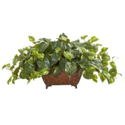Pothos Artificial Plant In Metal Planter