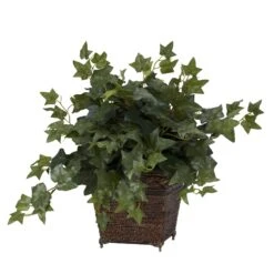Puff Ivy W/Coiled Rope Planter Silk Plant