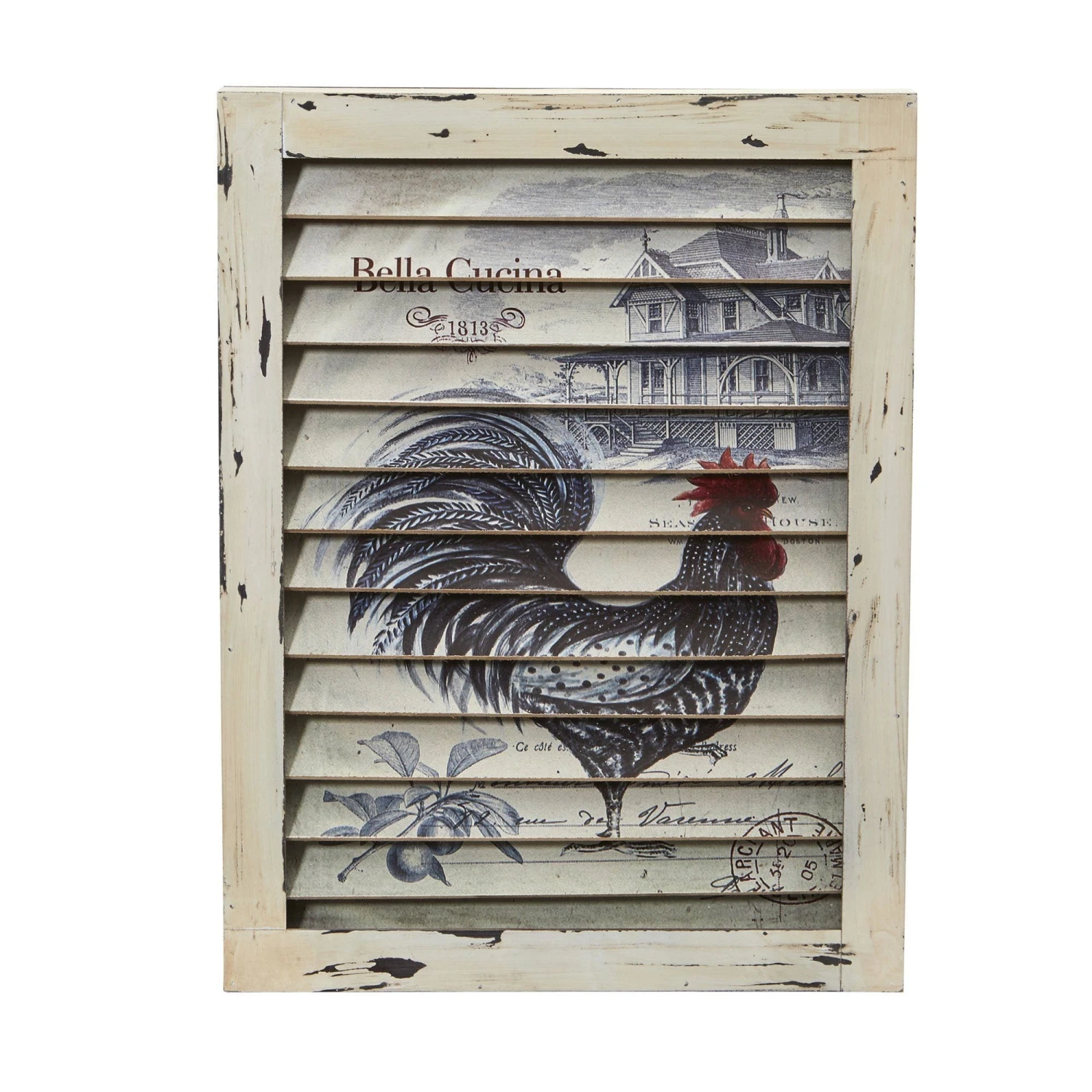Rooster Window Shutter Wall Decor 3 Rooster Window Shutter Wall Decor