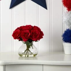 Rose Arrangement W/Vase 34 Rose Arrangement W/Vase -Artificial Flowers Sale artificial rose arrangement wvase nearly natural 947616