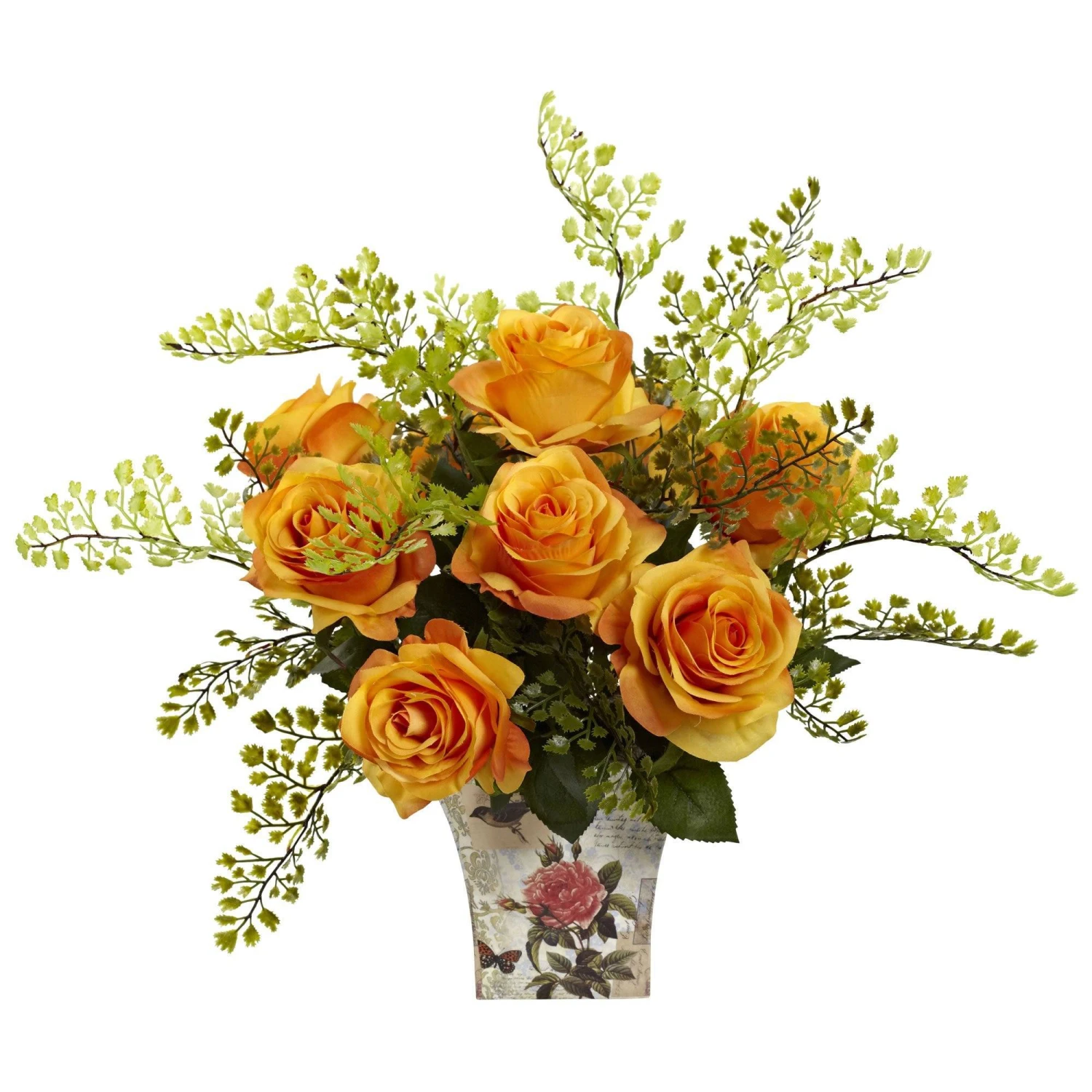 Rose & Maiden Hair W/Floral Planter 5 Rose & Maiden Hair W/Floral Planter - Image 3