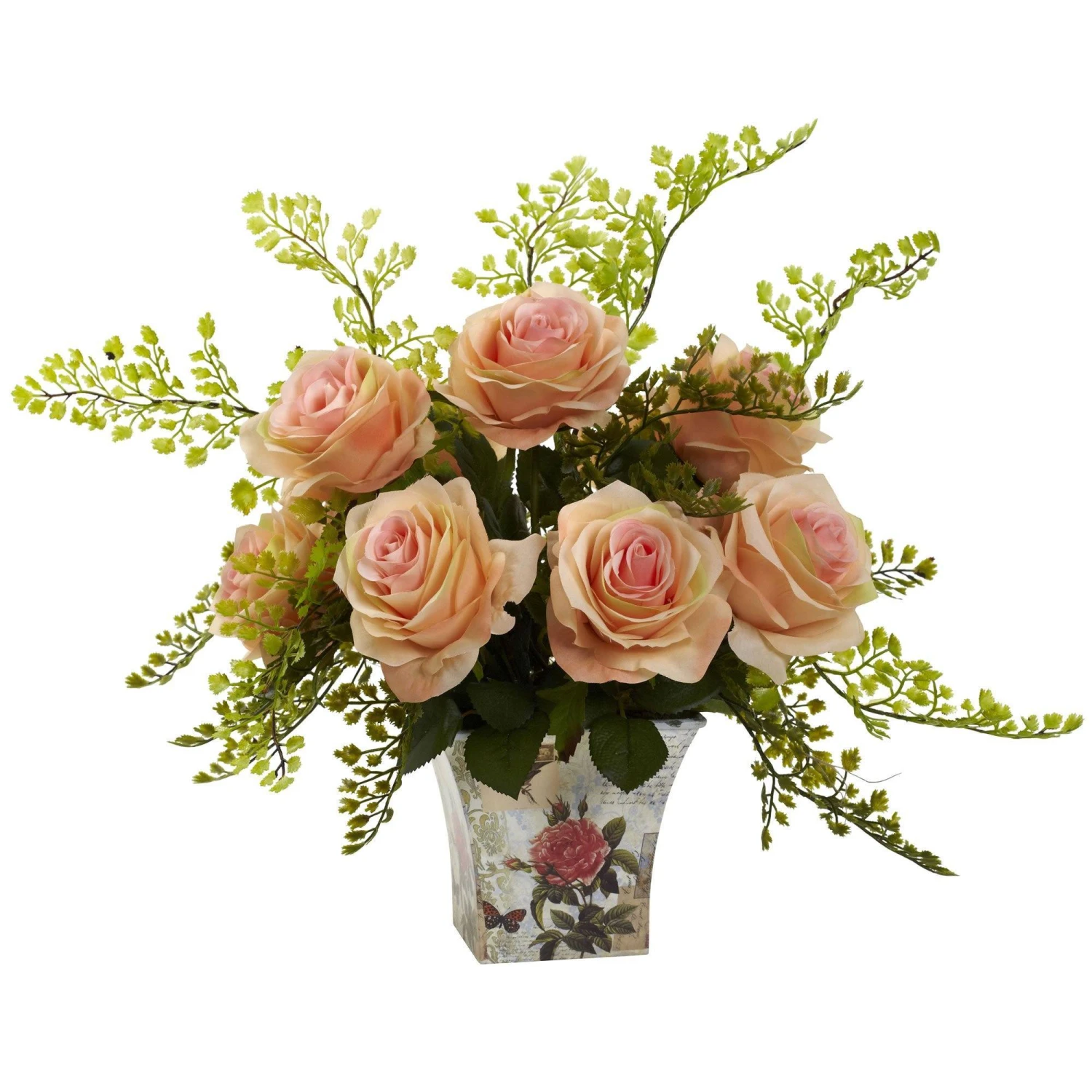Rose & Maiden Hair W/Floral Planter 7 Rose & Maiden Hair W/Floral Planter - Image 5