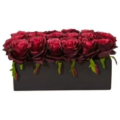 Roses In Rectangular Planter 25 Roses In Rectangular Planter -Artificial Flowers Sale artificial roses in rectangular planter nearly natural 901704