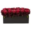 Roses In Rectangular Planter -Artificial Flowers Sale artificial roses in rectangular planter nearly natural burgundy 704138