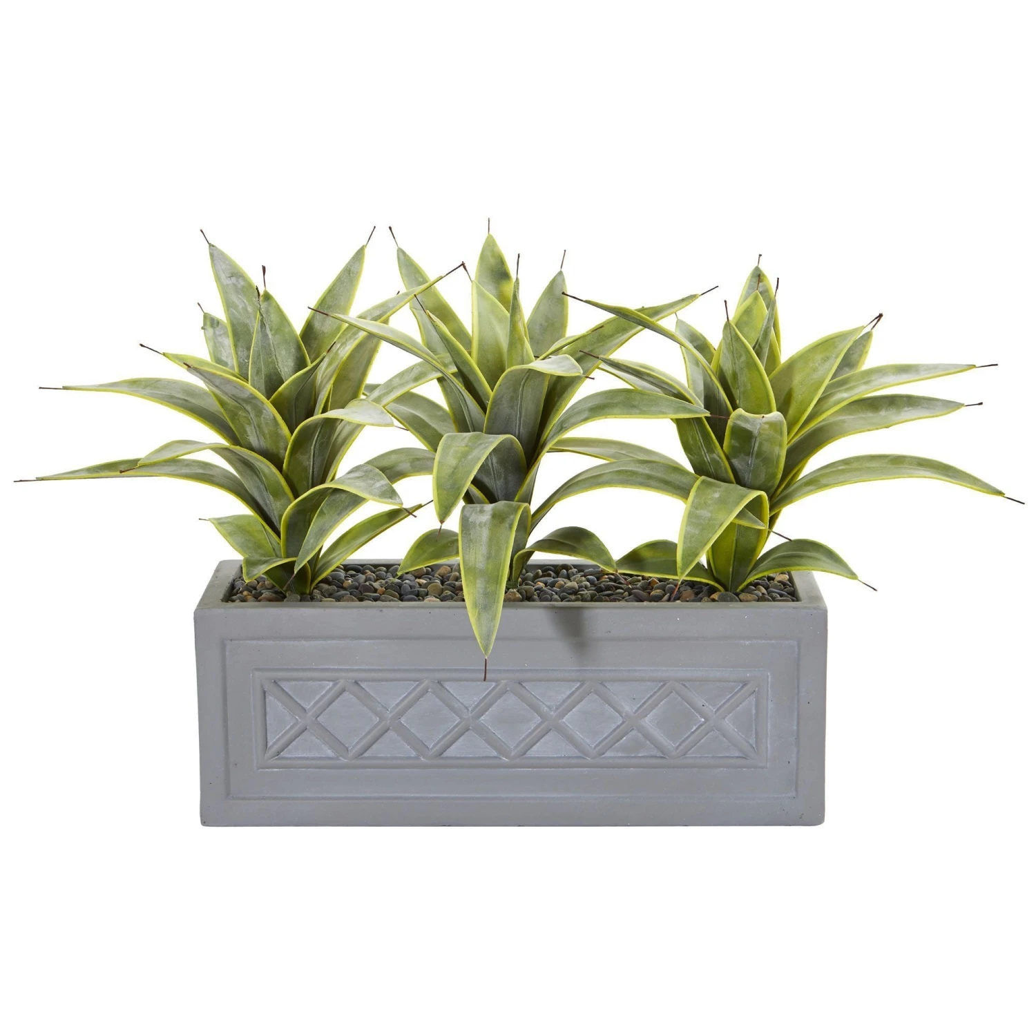 Sansevieria Artificial Plant In Stone Planter 3 Sansevieria Artificial Plant In Stone Planter