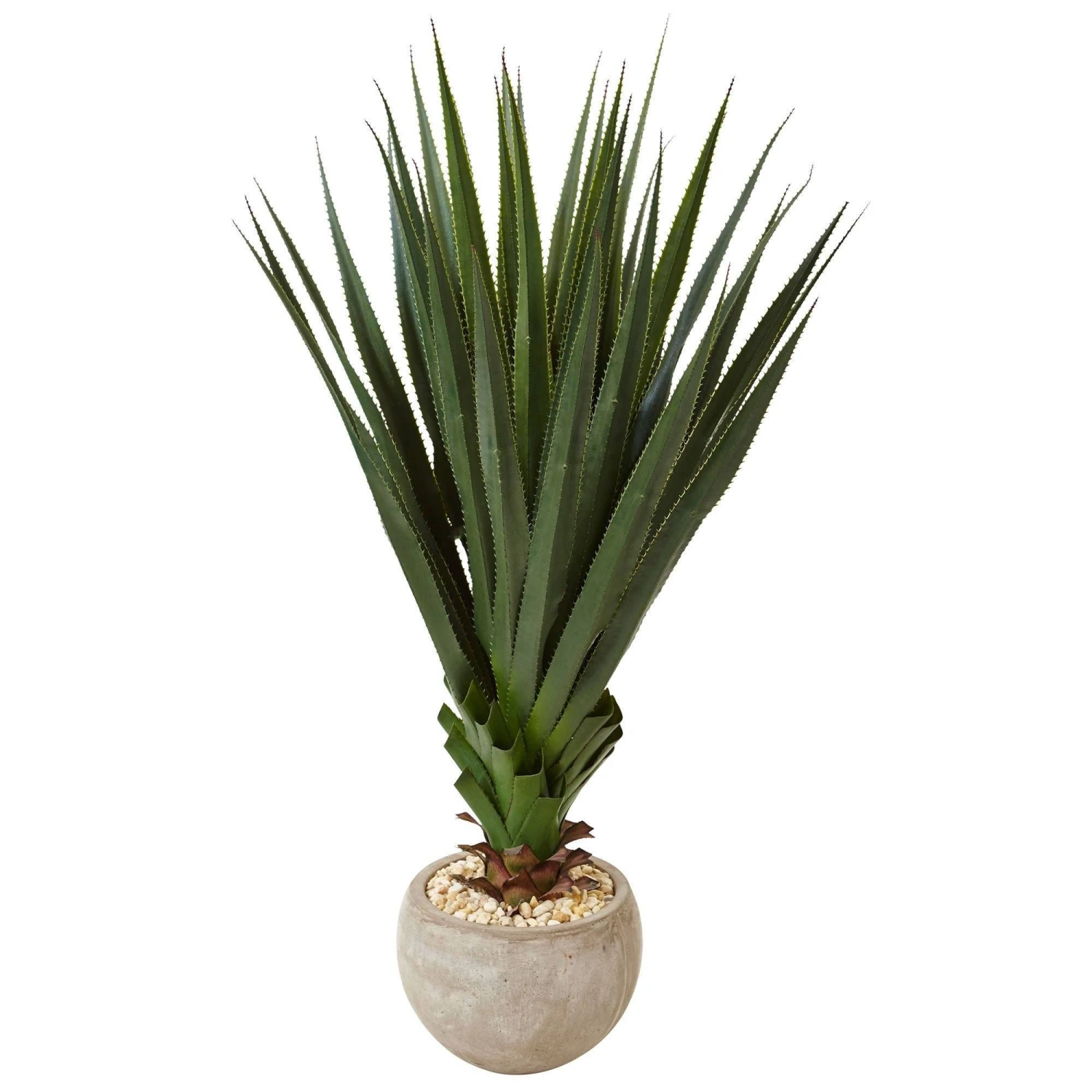 Spiked Agave In Sand Colored Bowl (Indoor/Outdoor) 3 Spiked Agave In Sand Colored Bowl (Indoor/Outdoor)