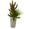 Succulent And Grass Garden Artificial Plant In Weathered Planter -Artificial Flowers Sale artificial succulent and grass garden artificial plant in weathered planter nearly natural 718113