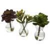 Succulent Arrangements (Set Of 3) -Artificial Flowers Sale artificial succulent arrangements set of 3 nearly natural 626405