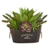 Succulent Garden In Wood Planter -Artificial Flowers Sale artificial succulent garden in wood planter nearly natural 310816