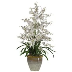 Triple Dancing Lady Silk Flower Arrangement -Artificial Flowers Sale artificial triple dancing lady silk flower arrangement nearly natural white 473769